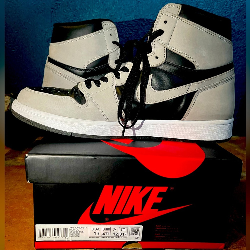 Jordan 1 black and grey shadow 2.0 men’s 13